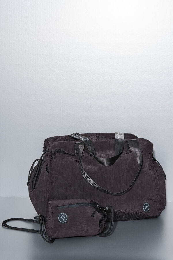 Dash and Stars Bolso viaje nylon negro satinado negro