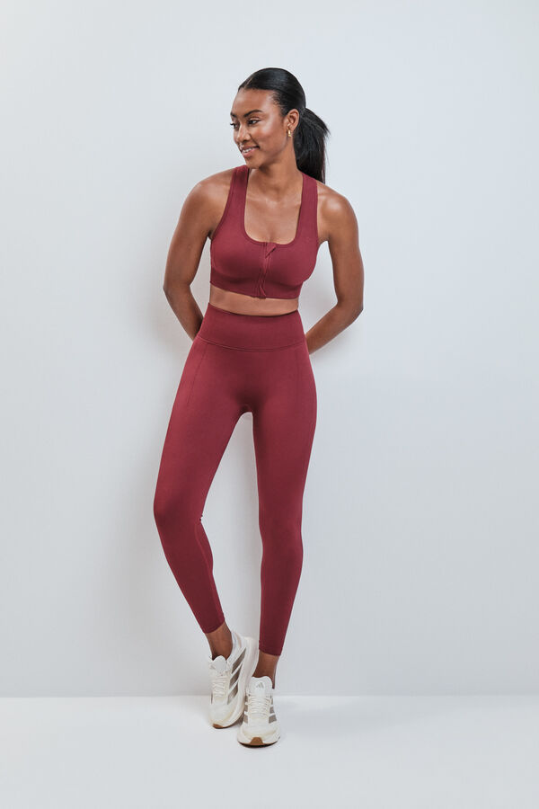 Dash and Stars Crveni sportski grudnjak sa rajsfer&scaron;lusom SEAMLESS FIT red