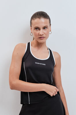 Camiseta entallada sin mangas negro