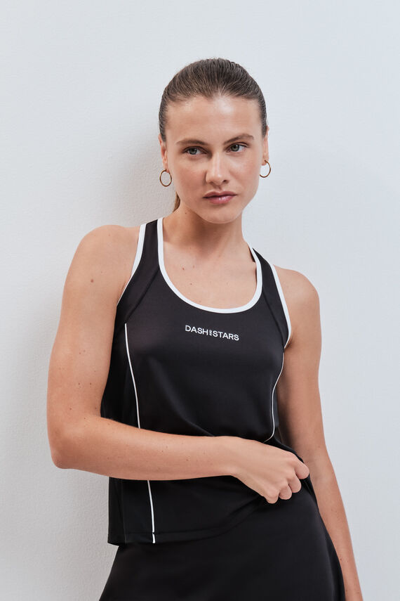 Camiseta entallada sin mangas negro