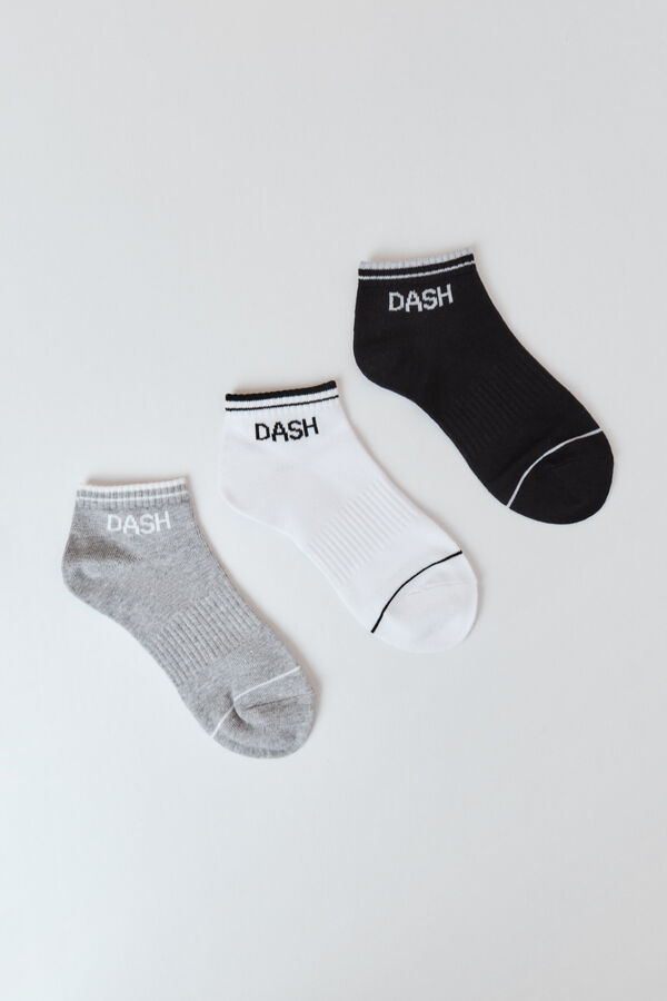 Dash and Stars 3 para kratke pamučne čarape white