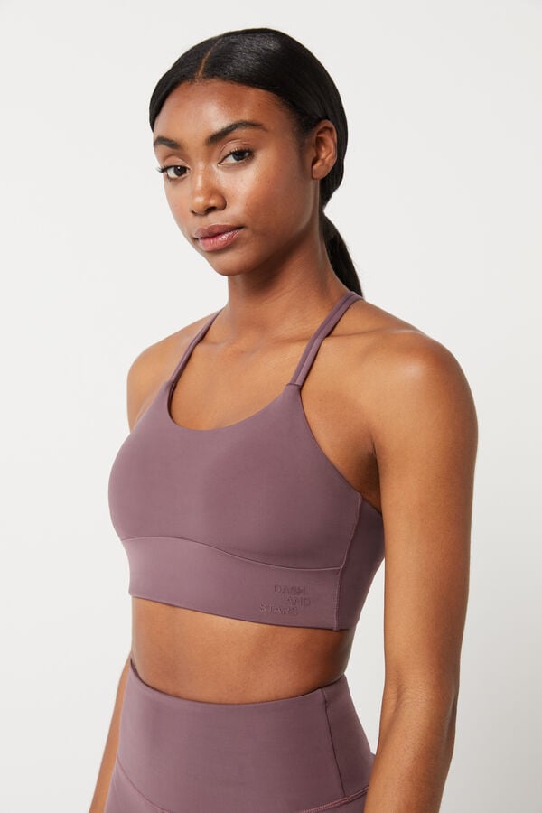 HIGH-NECK SPORTS BRA // LAVENDER