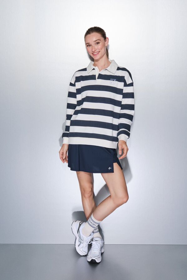 Dash and Stars Duks od 100% pamučnog flisa sa pruge print blue