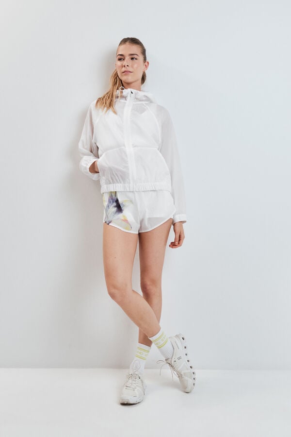 Dash and Stars Bela vetrovka sa kapuljačom white