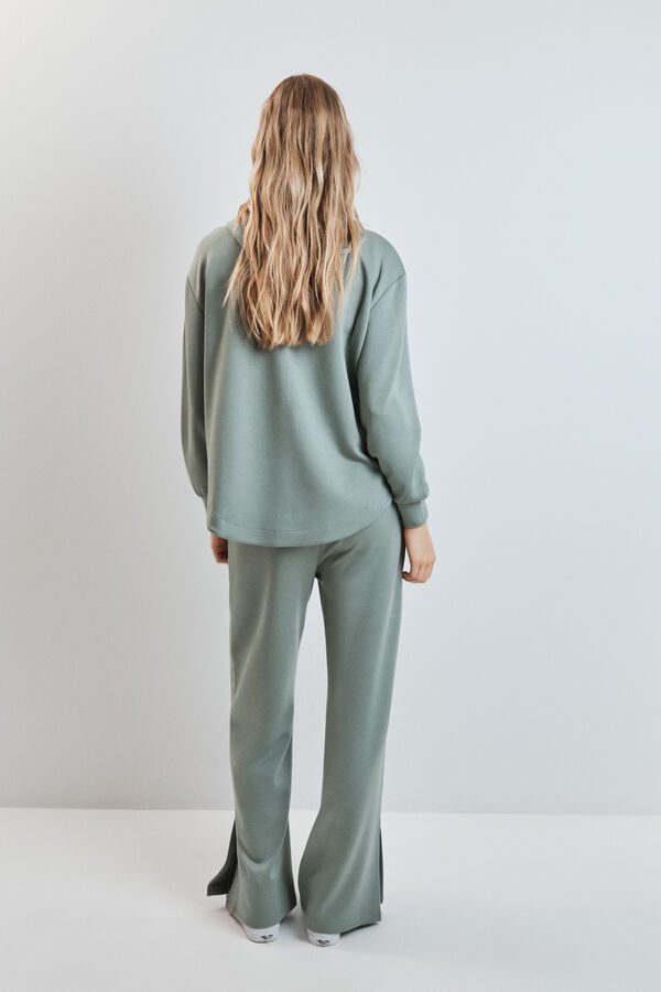 Dash and Stars Zelene &scaron;iroke pantalone od meke viskoze green