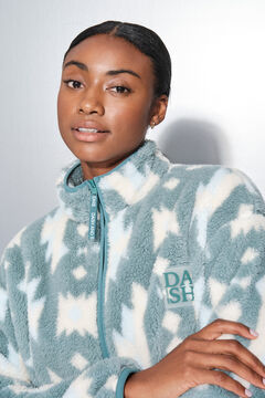 Dash and Stars Fecho-&Eacute;clair de l&atilde; com sweatshirt verde polar