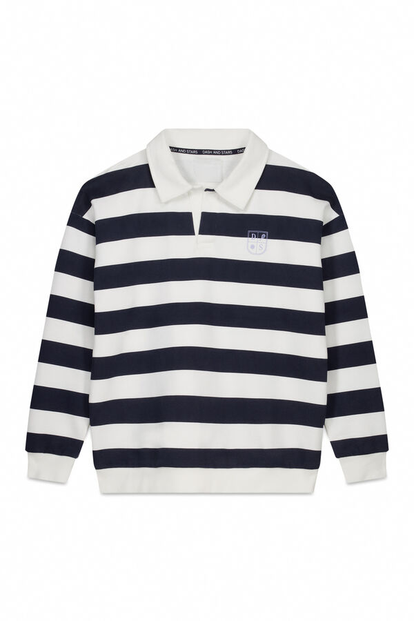 Dash and Stars Duks od 100% pamučnog flisa sa pruge print blue