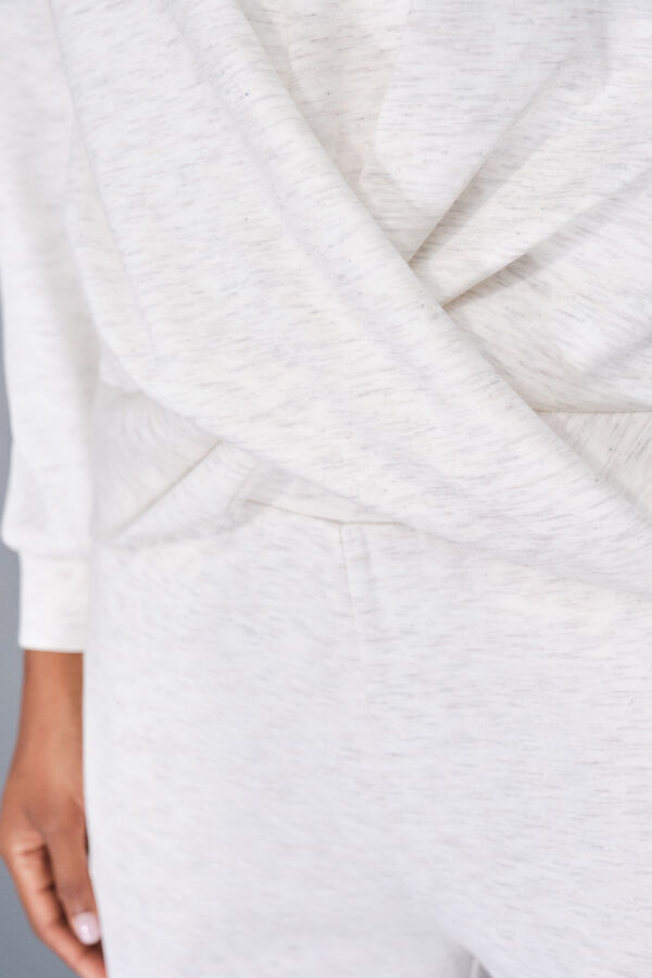 Dash and Stars Bela drapirana duks beige