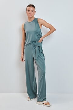 Dash and Stars Zelene duge palazzo pantalone mekane na dodir green