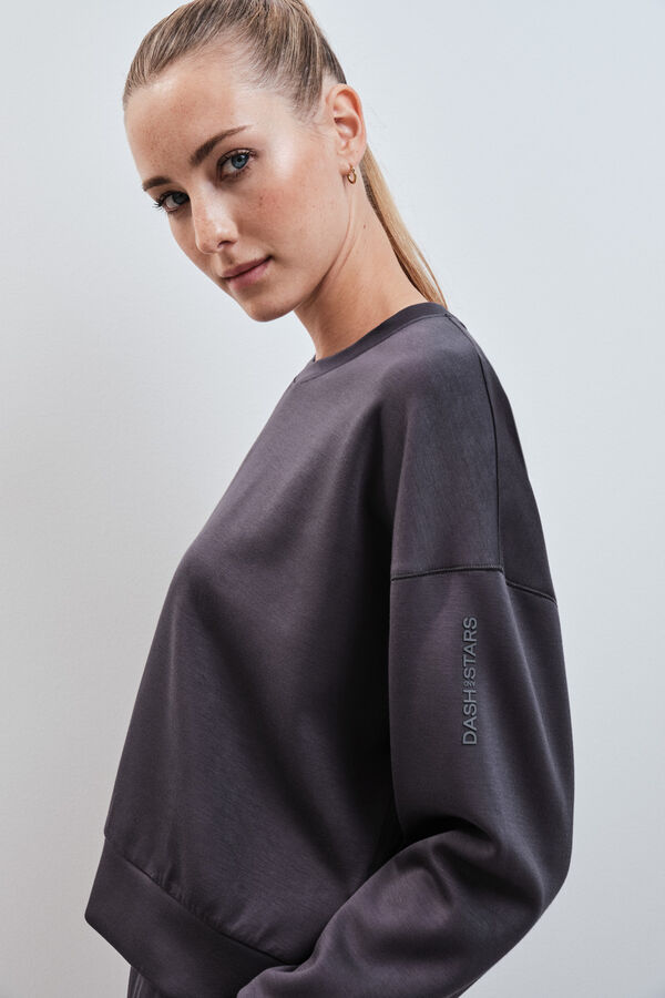 Dash and Stars Siva dukserica koledž modal grey