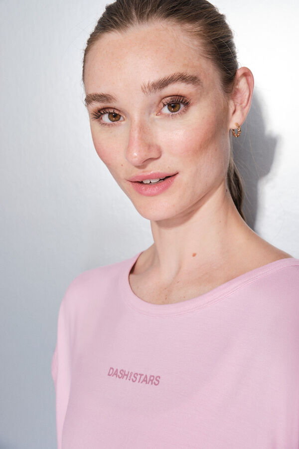 Dash and Stars Roze majica od vrlo mekano tkanina pink