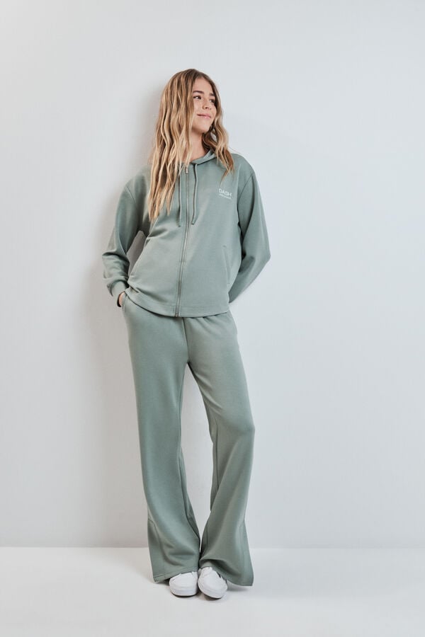 Dash and Stars Zelene &scaron;iroke pantalone od meke viskoze green