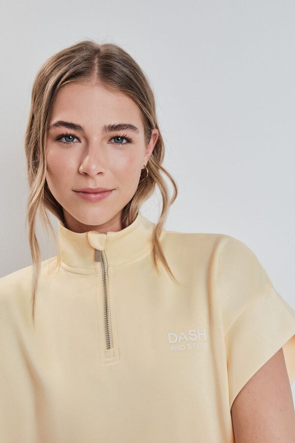 Dash and Stars Yellow soft viscose short sleeve sweatshirt yellow