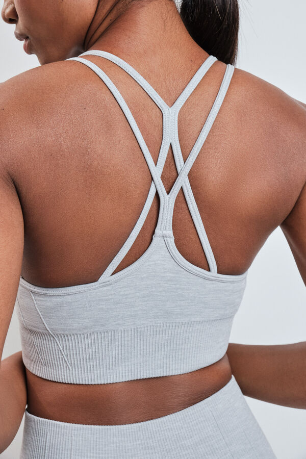 Dash and Stars Grey sports bra SEAMLESS COMFORT grey