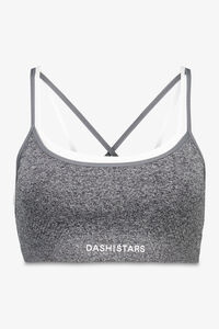 Dash and Stars Be&scaron;avni udobni sivi sportski grudnjak