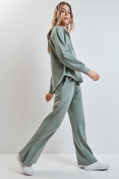 Dash and Stars Zelene &scaron;iroke pantalone od meke viskoze green