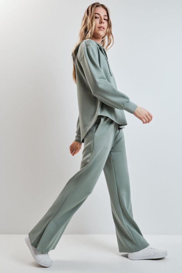 Dash and Stars Zelene &scaron;iroke pantalone od meke viskoze green