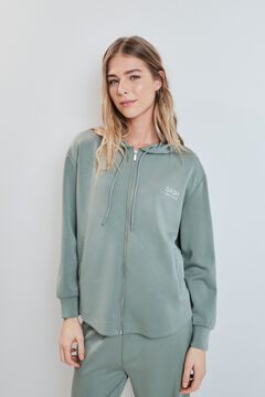 Dash and Stars Chaqueta capucha viscosa suave verde