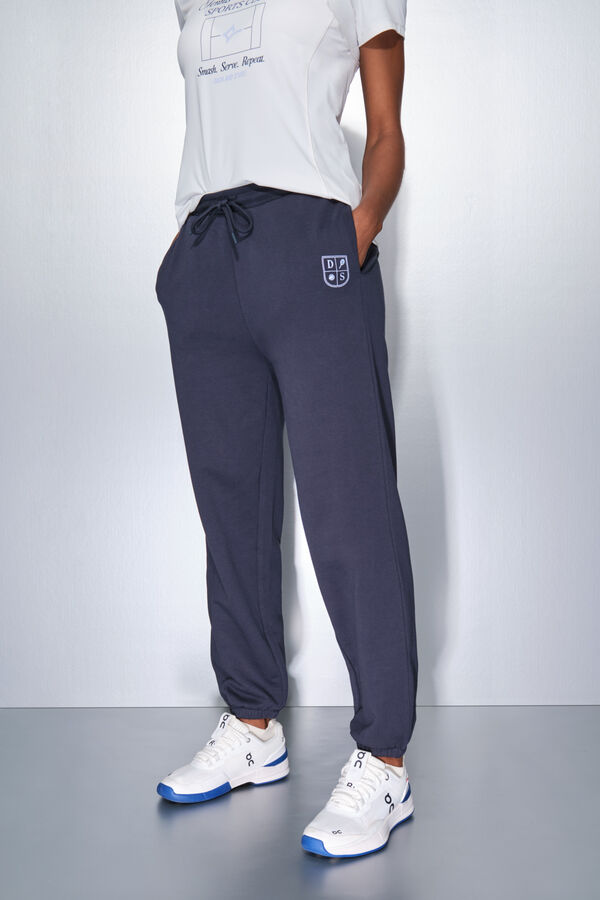 Dash and Stars Duge pamučne jogger pantalone blue