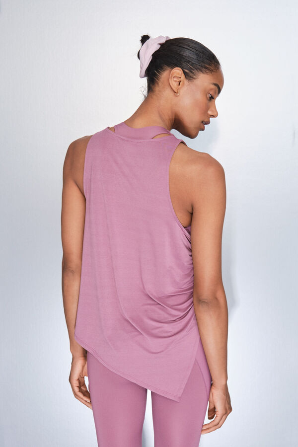 Dash and Stars Roze asimetrični majica halter pink