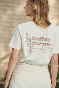 Dash and Stars Bela pamučna majica kratak rukav