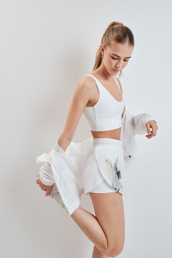 Dash and Stars Beli sportski grudnjak crop 4D Stretch white