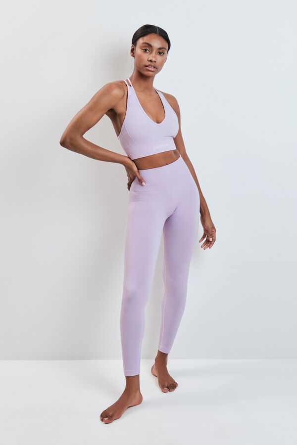 Dash and Stars Lilac long leggings SEAMLESS COMFORT pink
