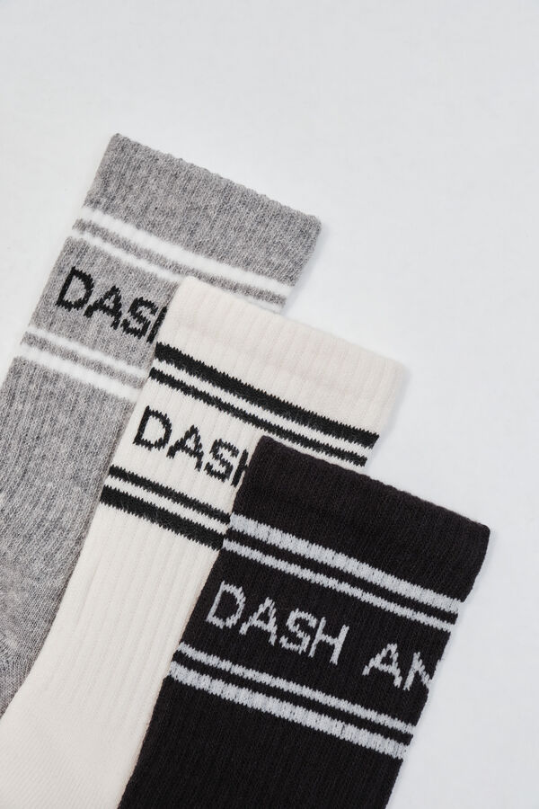 Dash and Stars Pakovanje 3 pamučne čarape srednje dužine white