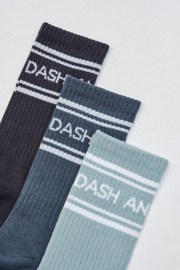 Dash and Stars Pakovanje od 3 para dugačkih pamučnih čarapa sa logom green