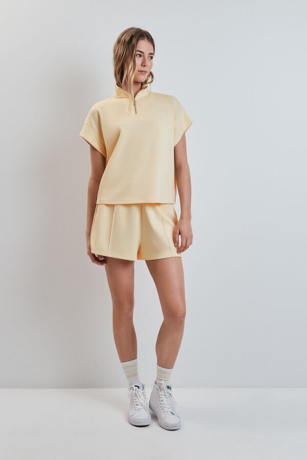 Dash and Stars Yellow soft viscose short sleeve sweatshirt yellow