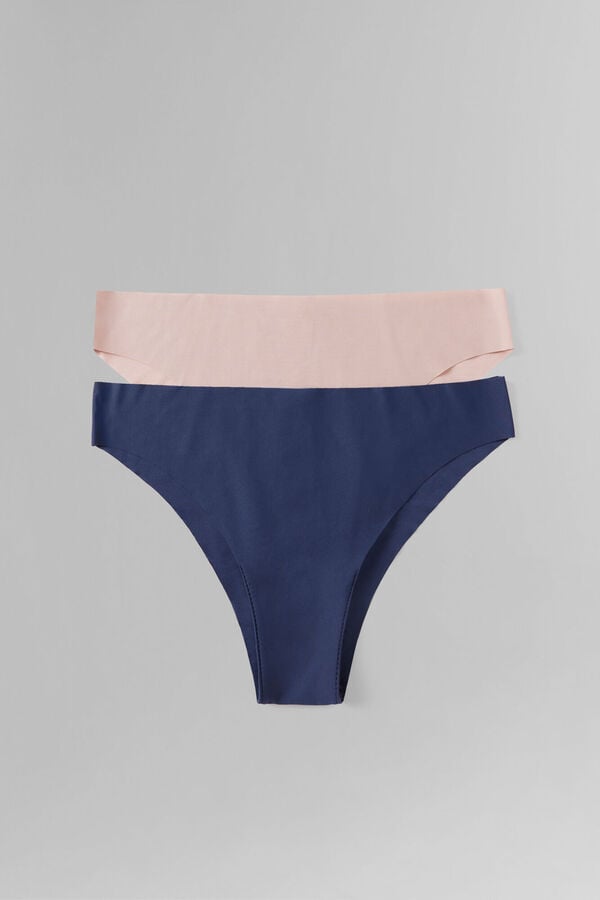 Dash and Stars Pacote de 2 cuecas brasileiras cortadas a laser  Blau