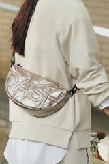 Dash and Stars Metalno ružičasta najlonska ta&scaron;na po&scaron;tanska torba beige