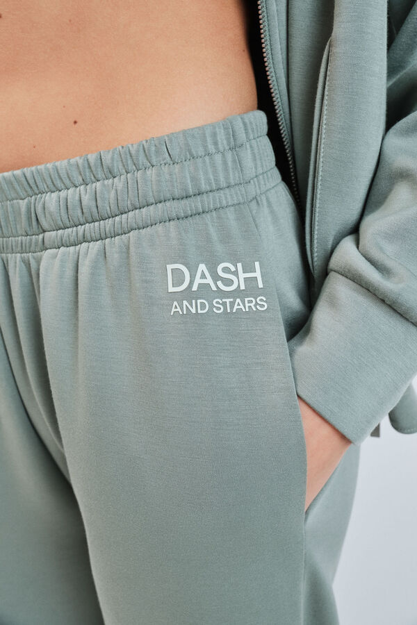 Dash and Stars Zelene &scaron;iroke pantalone od meke viskoze green
