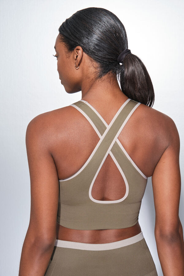 Dash and Stars Soutien desportivo c&aacute;qui CONFORTO SEM COSTURAS verde