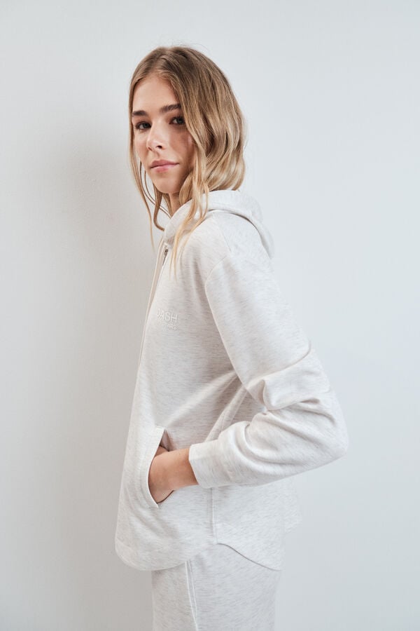 Dash and Stars Siva mekana jakna sa kapuljačom od viskoze grey
