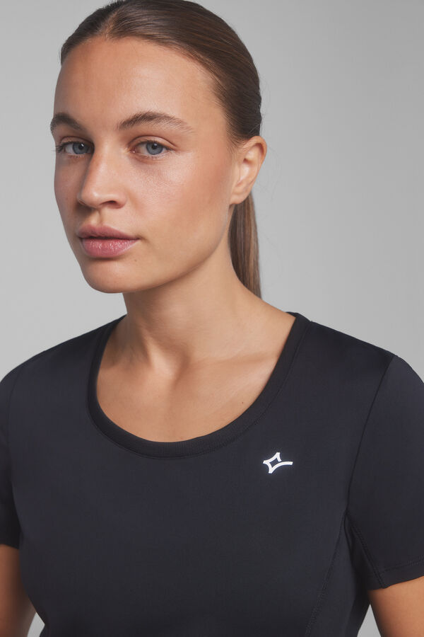 Dash and Stars T-shirt transpirável preta preto