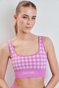 Dash and Stars Roza sportski grudnjak SEAMLESS COMFORT s vichy uzorkom