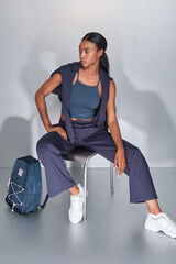 Dash and Stars Tamnoplave široke ravne pantalone blue