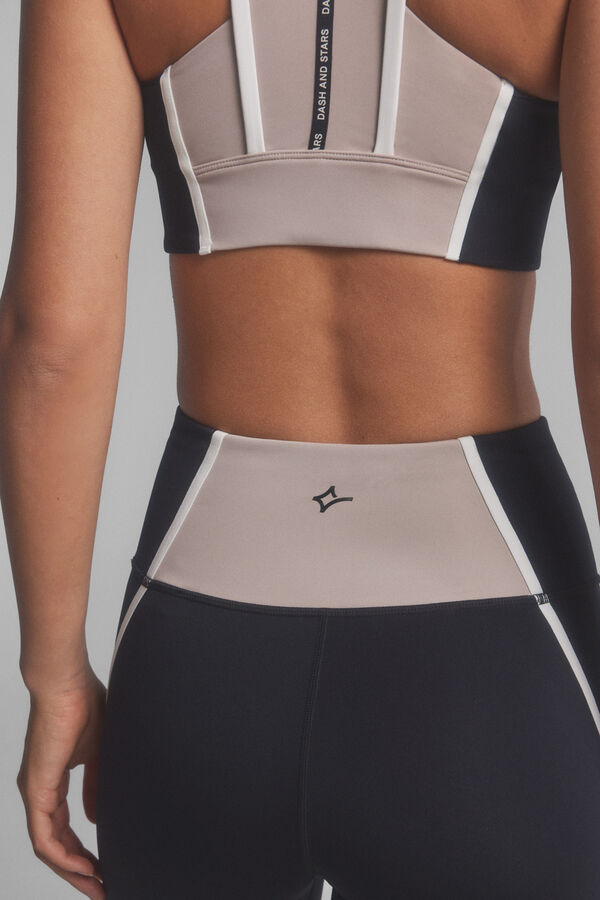 Dash and Stars Leggings 4D STRETCH imprim&eacute; b & amp ; w noir