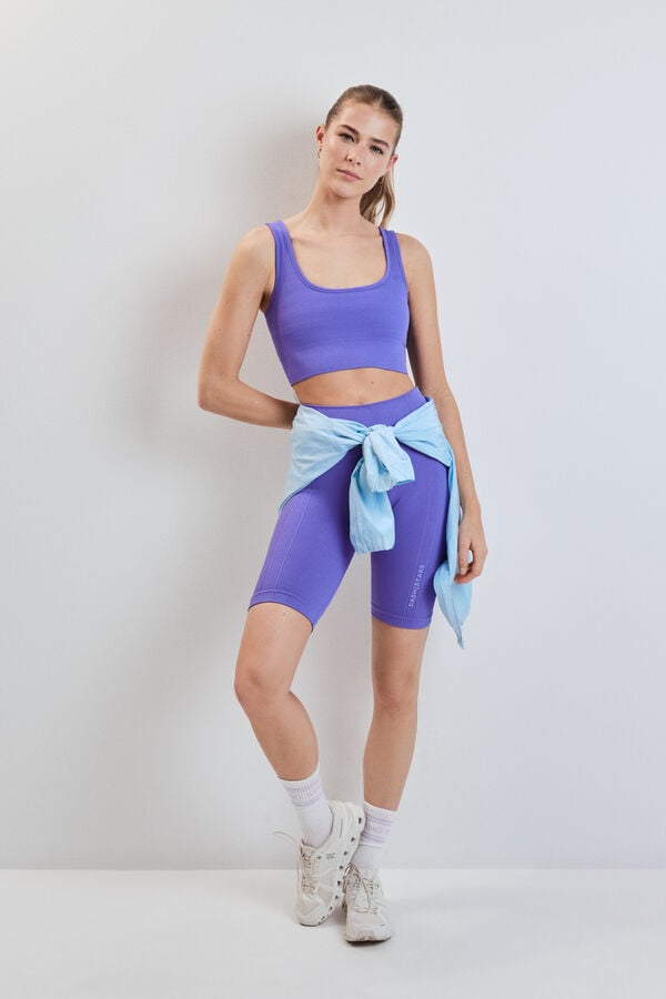 Dash and Stars Sutien sport SEAMLESS COMFORT vichy albastru pink