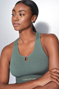 Dash and Stars Bešavni udobni zeleni sportski grudnjak