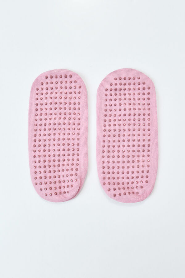 Dash and Stars Roze pamučne čarape za baletanke pink