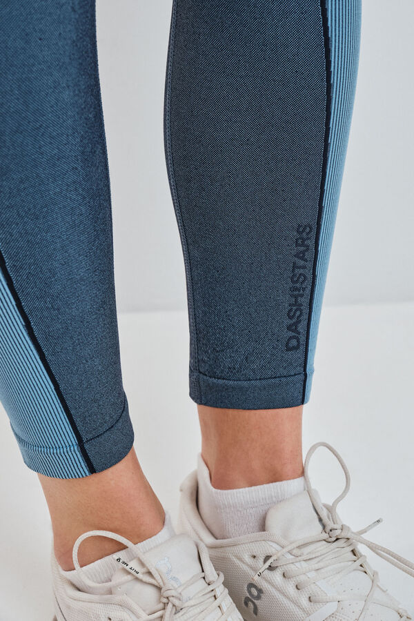 Dash and Stars Plave skraćene helanke bez &scaron;avova COMFORT blue