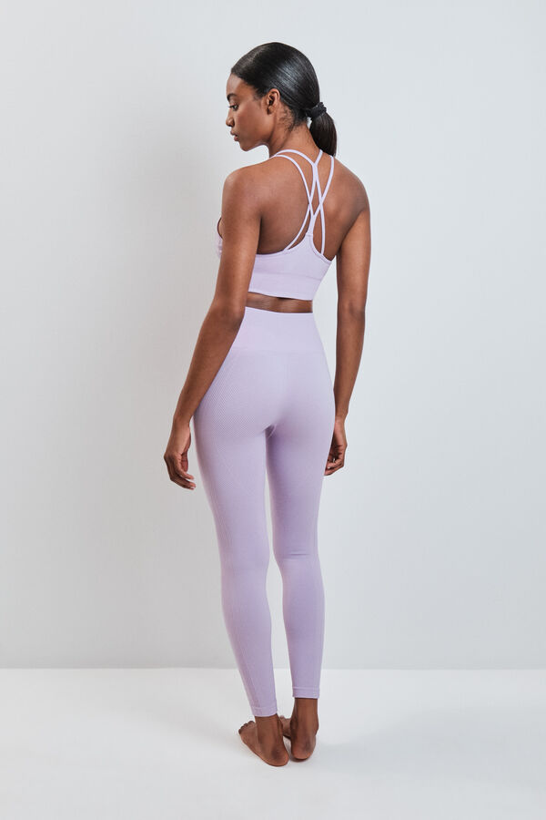 Dash and Stars Lilac long leggings SEAMLESS COMFORT pink