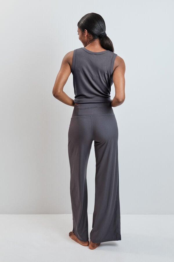 Dash and Stars Sive rebraste duge palazzo pantalone grey