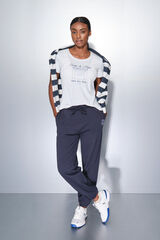 Dash and Stars Duge pamučne jogger pantalone blue