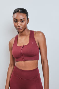 Dash and Stars Crveni sportski grudnjak sa rajsfer&scaron;lusom SEAMLESS FIT