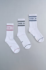 Dash and Stars Pack 3 calcetines algodón logo blanco