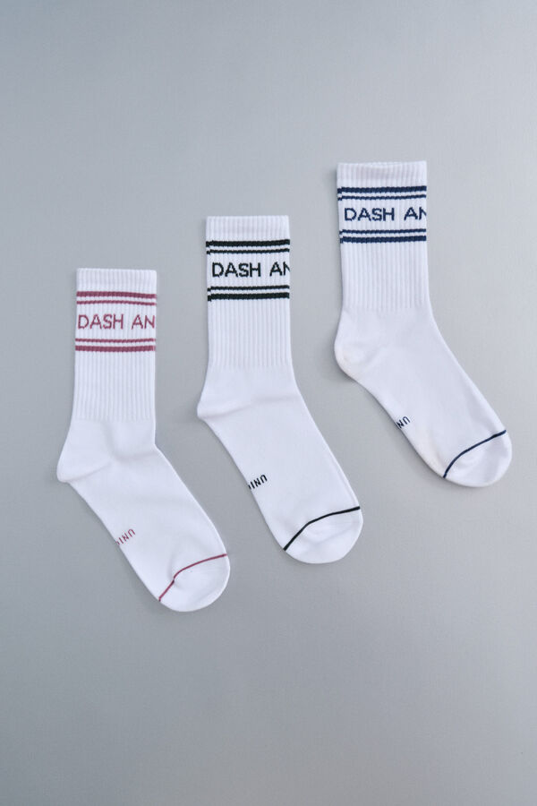 Dash and Stars Pack 3 calcetines algodón logo blanco