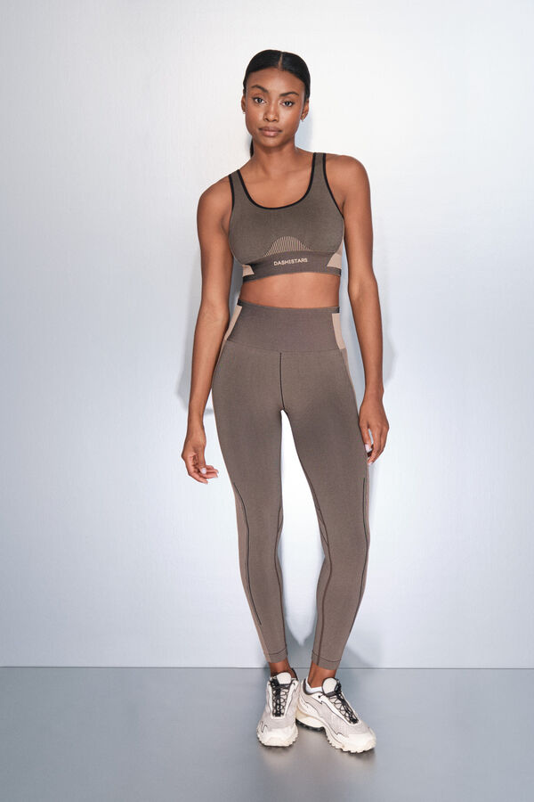 Dash and Stars Brown SEAMLESS COMFORT long leggings brown